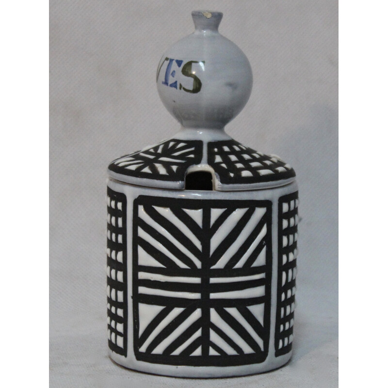 Vallauris pot in black ceramic, Roger CAPRON - 1950s
