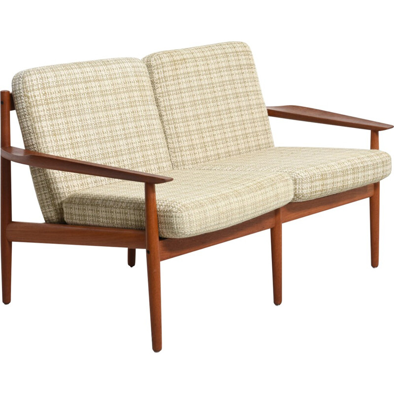 Glostrup Mobelfabrik 2 seater teak and fabric sofa, Arne VODDER - 1960s