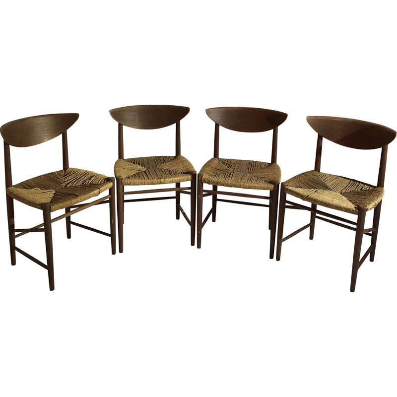 Suite of 4 vintage chairs by Peter Hvidt and Molgaard Nielsen