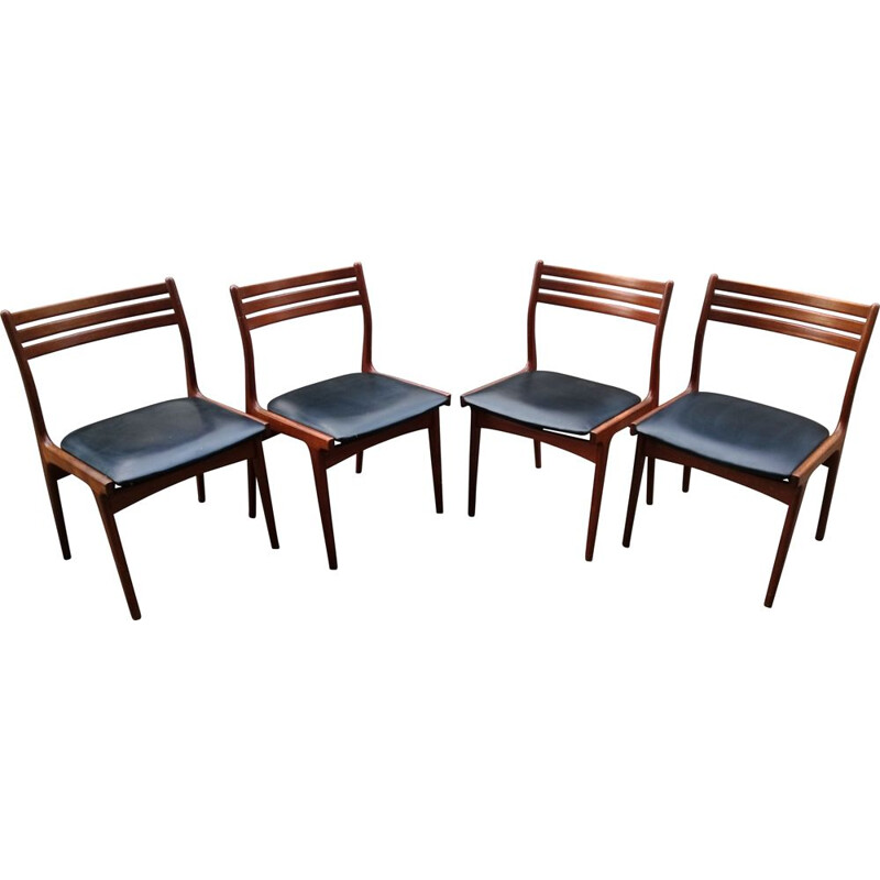 Conjunto de 4 cadeiras de teca vintage de Uldum Mobelfabrik
