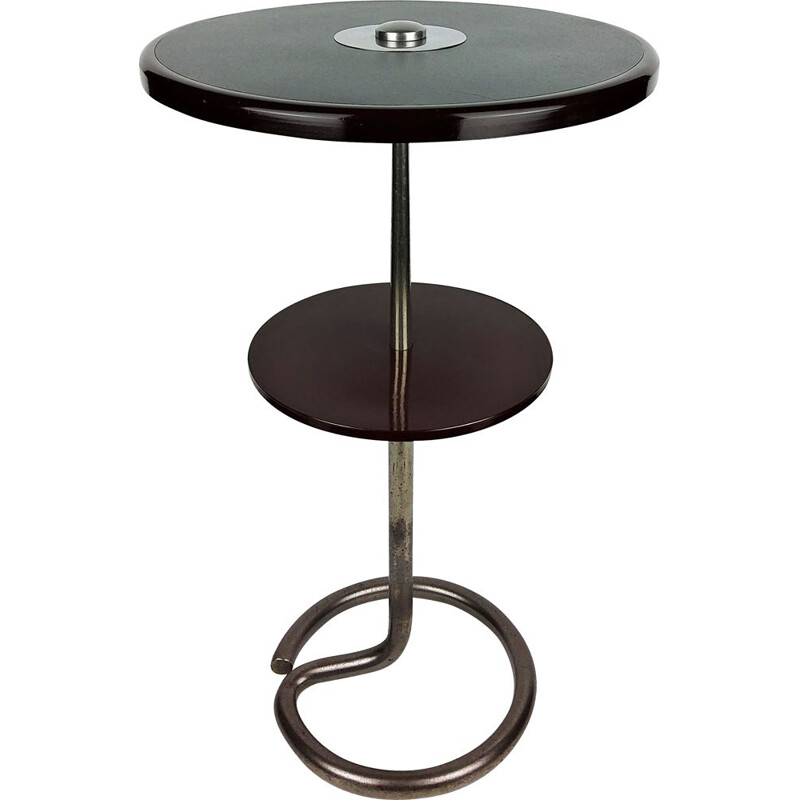 Vintage steel and metal table by René Herbst by Stablet, 1930s