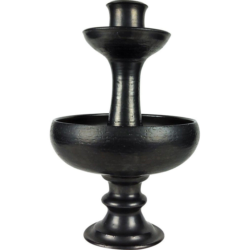 Vintage ceramic candlestick by Jean Marais