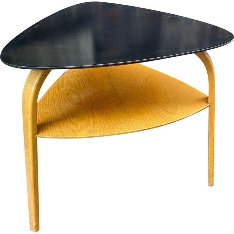 Vintage "Bow Wood" side table by Hugues Steiner, 1950