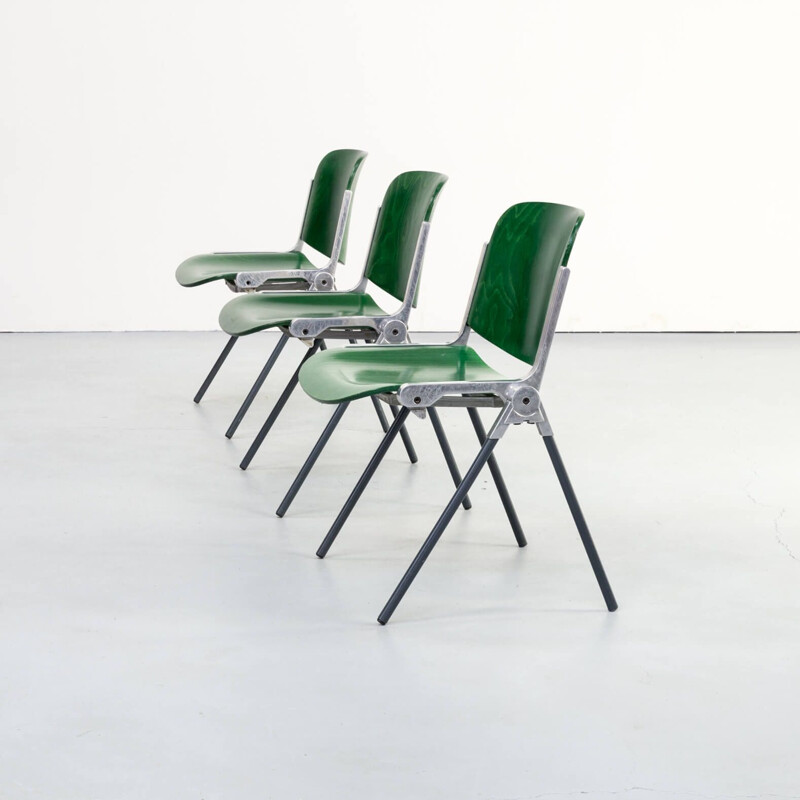 Set of 3  DSC axis dining chairs by Giancarlo Piretti for Castelli