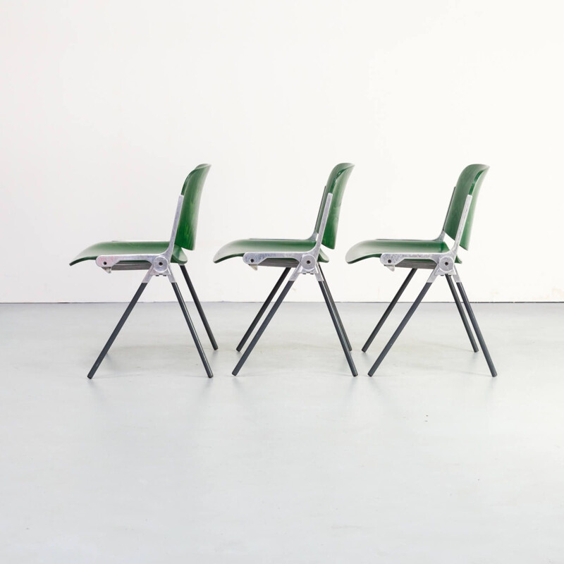 Set of 3  DSC axis dining chairs by Giancarlo Piretti for Castelli