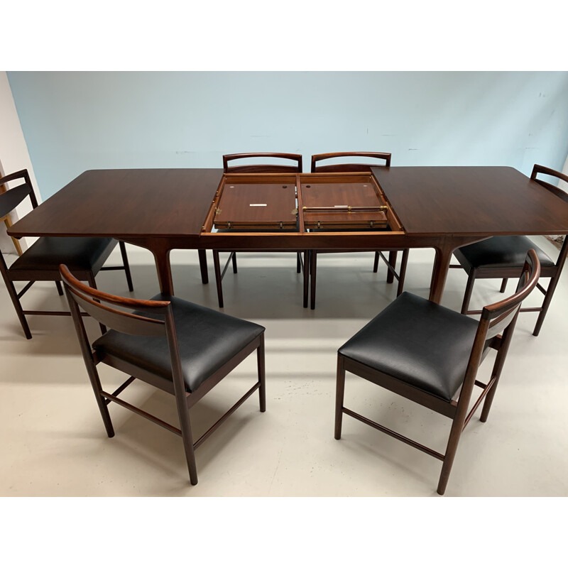 Vintage rosewood dining set by Mcintosh, 1960