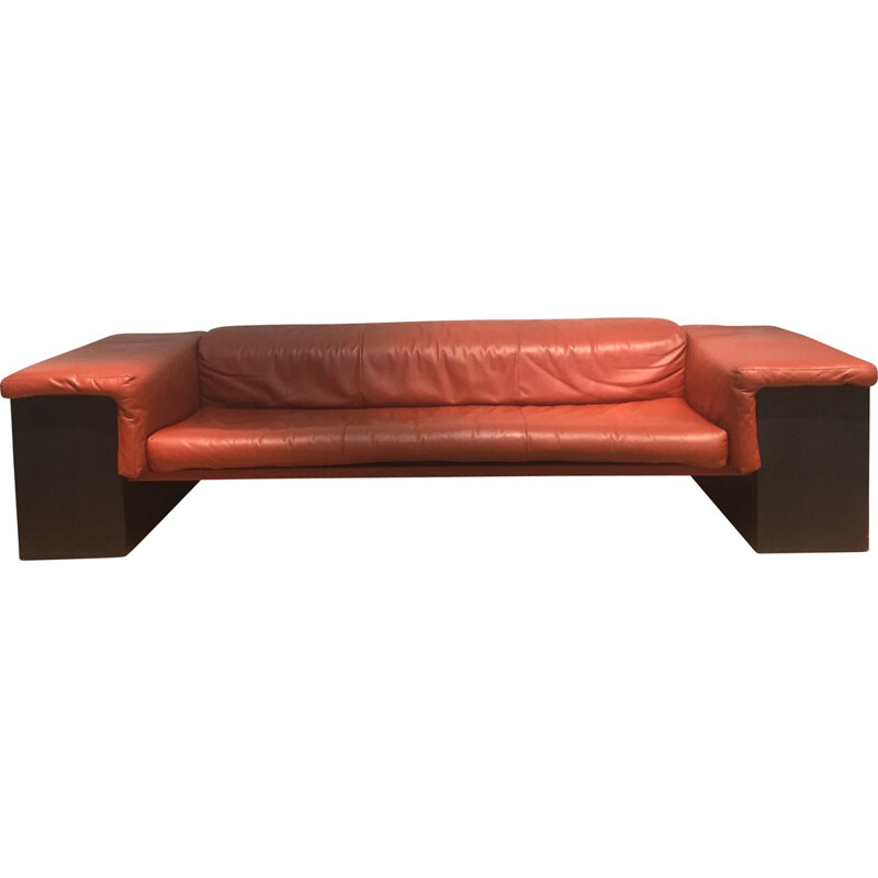 Knoll "Brigadier" 3-seater sofa in leather, Cini BOERI - 1972