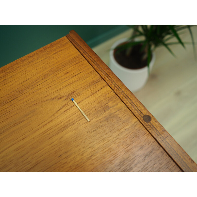 Vintage sideboard in teak veneer with sliding door, 1960-1970