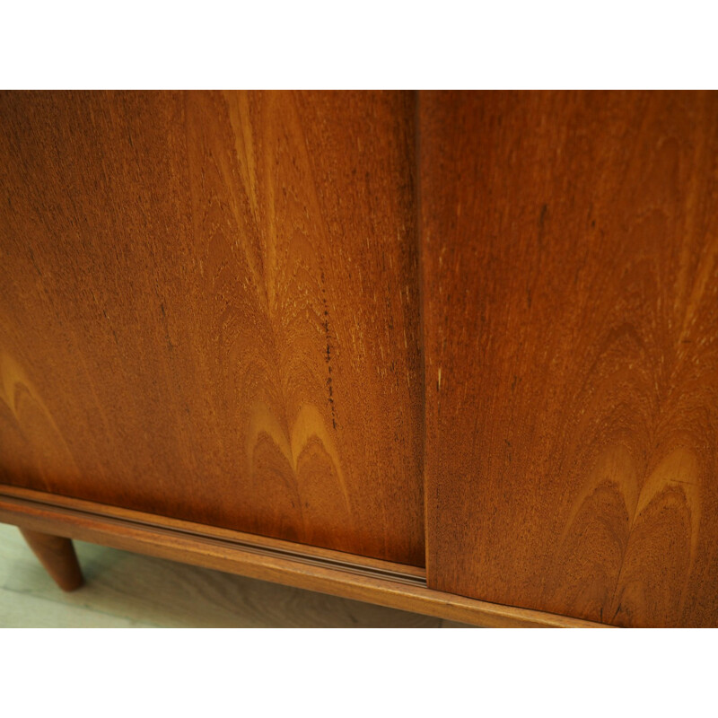 Vintage sideboard in teak veneer with sliding door, 1960-1970