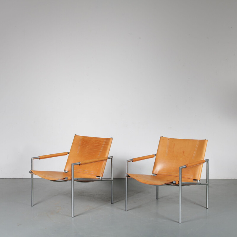 Paire de fauteuils lounge néerlandais de Martin Visser pour Spectrum, Pays-Bas, 1960 