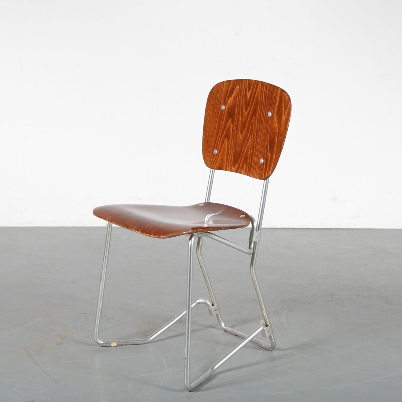 Vintage "Aluflex" chair by Armin Wirth for Hans Zollinger Sohre, Switzerland, 1950s 