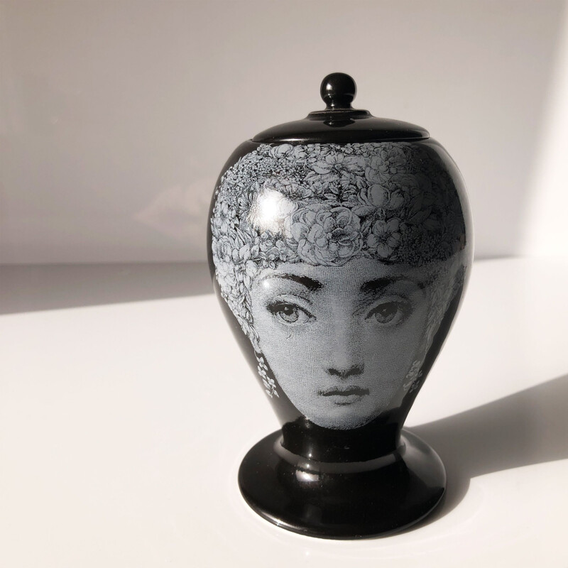 Small vintage collection jar by Pietro Fornasetti for Bitossi 