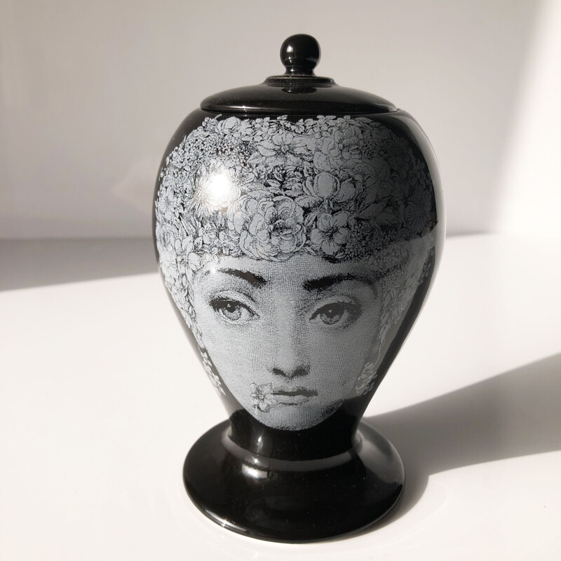 Small vintage collection jar by Pietro Fornasetti for Bitossi 