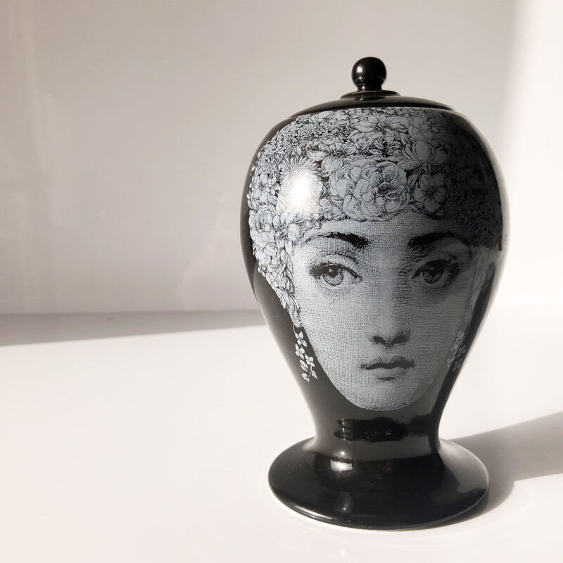 Small vintage collection jar by Pietro Fornasetti for Bitossi 