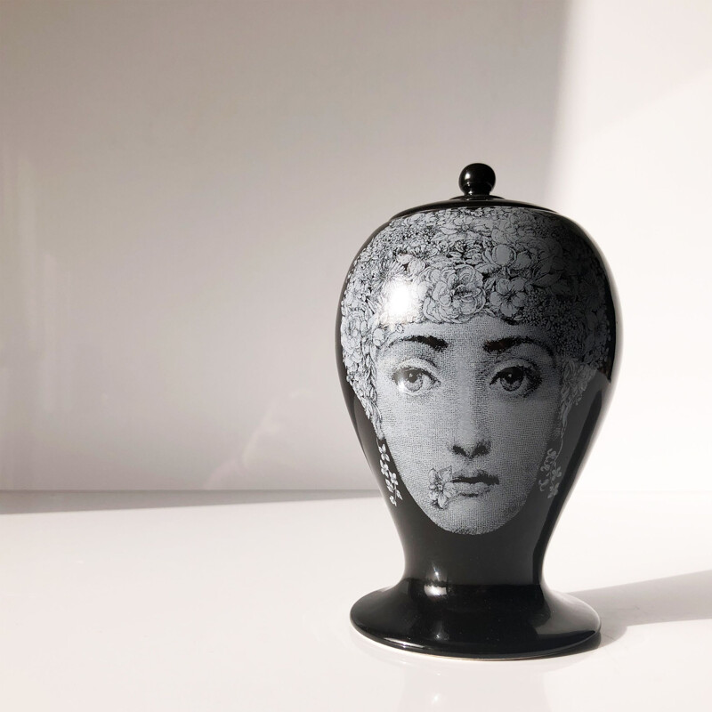 Small vintage collection jar by Pietro Fornasetti for Bitossi 