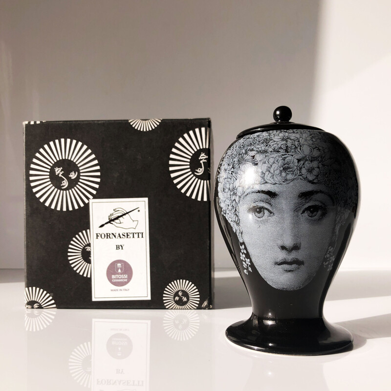 Small vintage collection jar by Pietro Fornasetti for Bitossi 