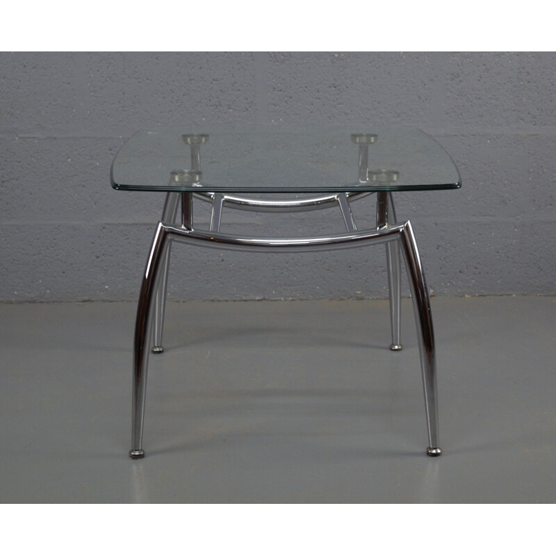 Vintage chrome coffee table, 1980