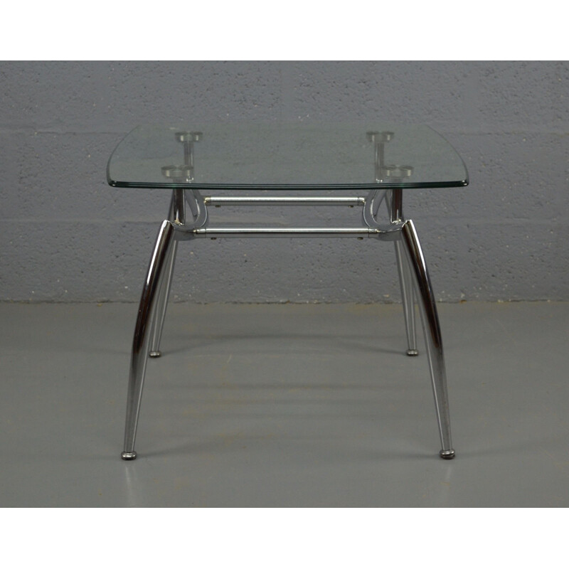 Vintage chrome coffee table, 1980