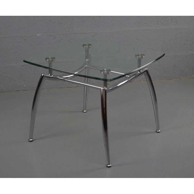 Vintage chrome coffee table, 1980