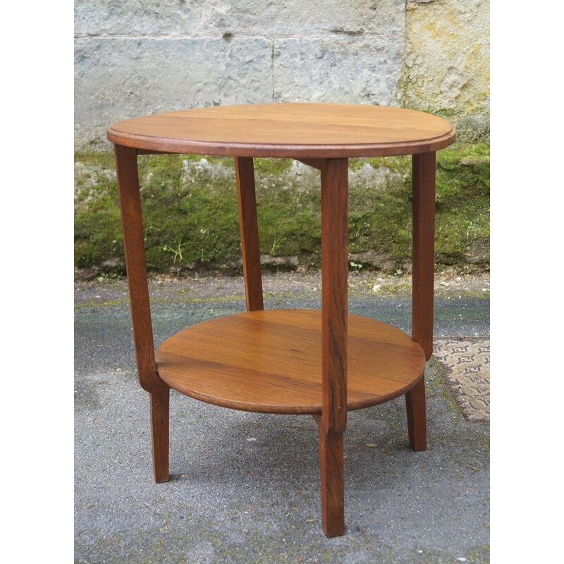 Vintage oak pedestal table, 1930s