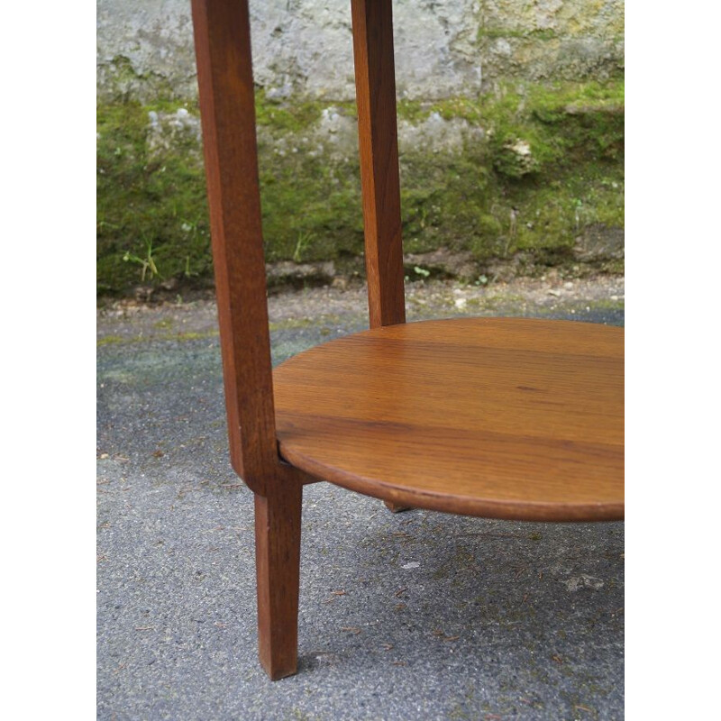 Vintage oak pedestal table, 1930s