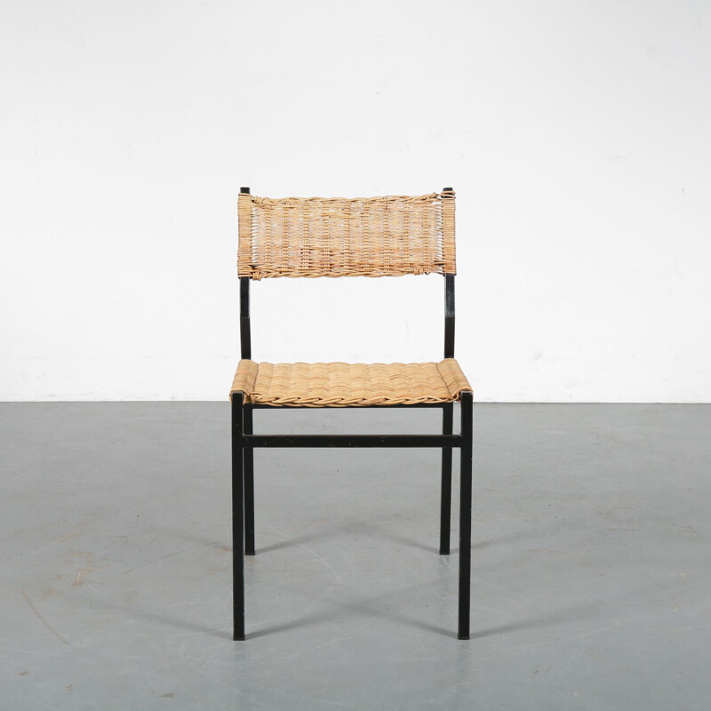 Vintage Wicker dining chair by Martin Visser from Spectrum, Netherlands, 1960s