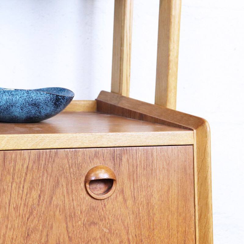 Vintage teak and oak bookcase, Sweden, 1960s