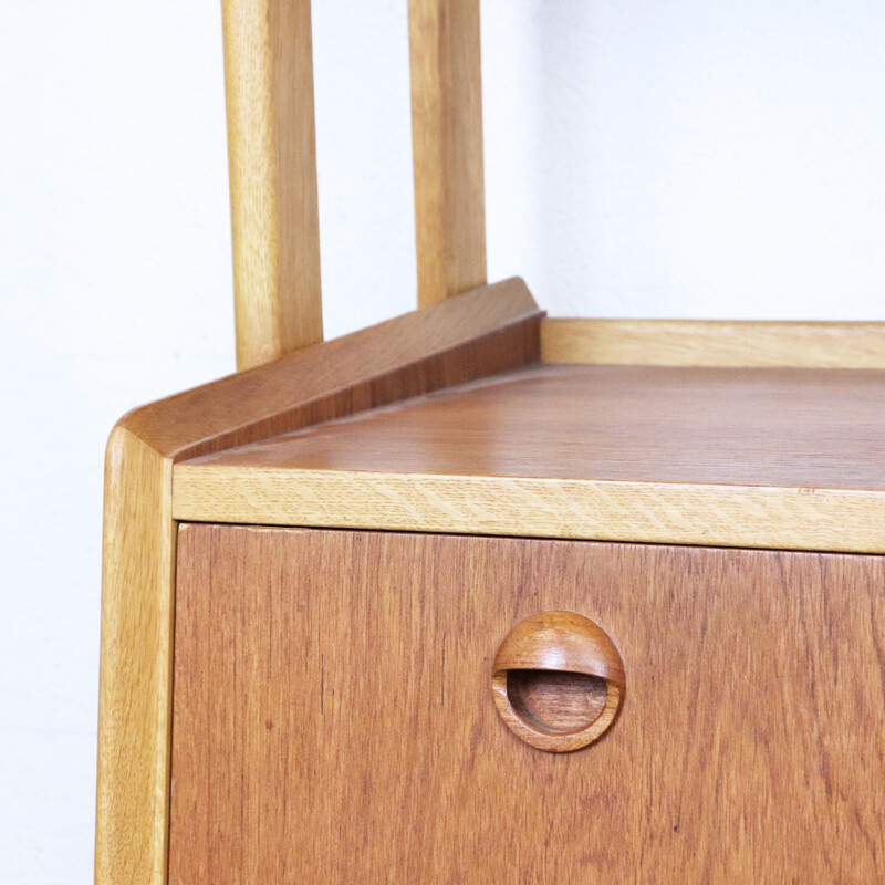 Vintage teak and oak bookcase, Sweden, 1960s