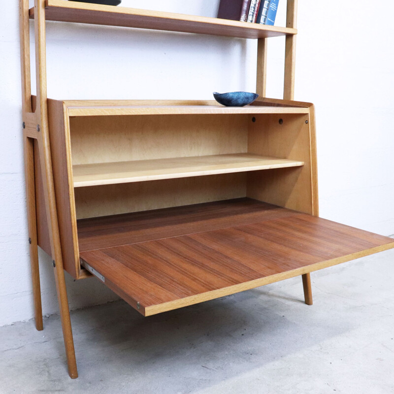 Vintage teak and oak bookcase, Sweden, 1960s