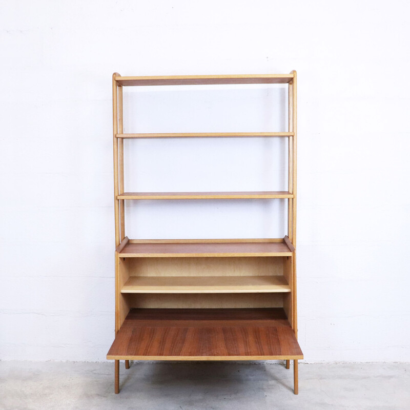 Vintage teak and oak bookcase, Sweden, 1960s