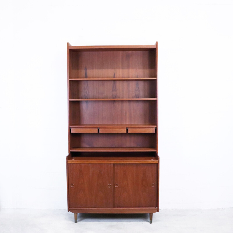 Large vintage teak bookcase, Denmark, 1960s