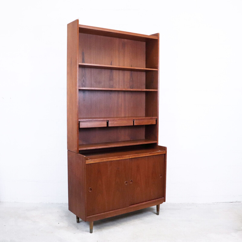 Large vintage teak bookcase, Denmark, 1960s