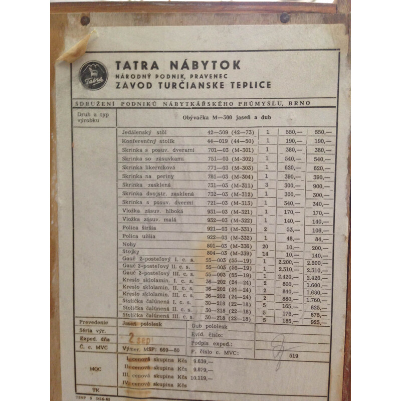 Système de rangement avec bureau Tatra Nabytok, Frantisek JIRAK - 1960