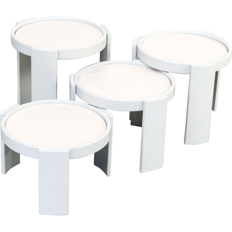 Set of 4 Vintage stackable nesting tables by Gianfranco Frattini for Cassina 1970