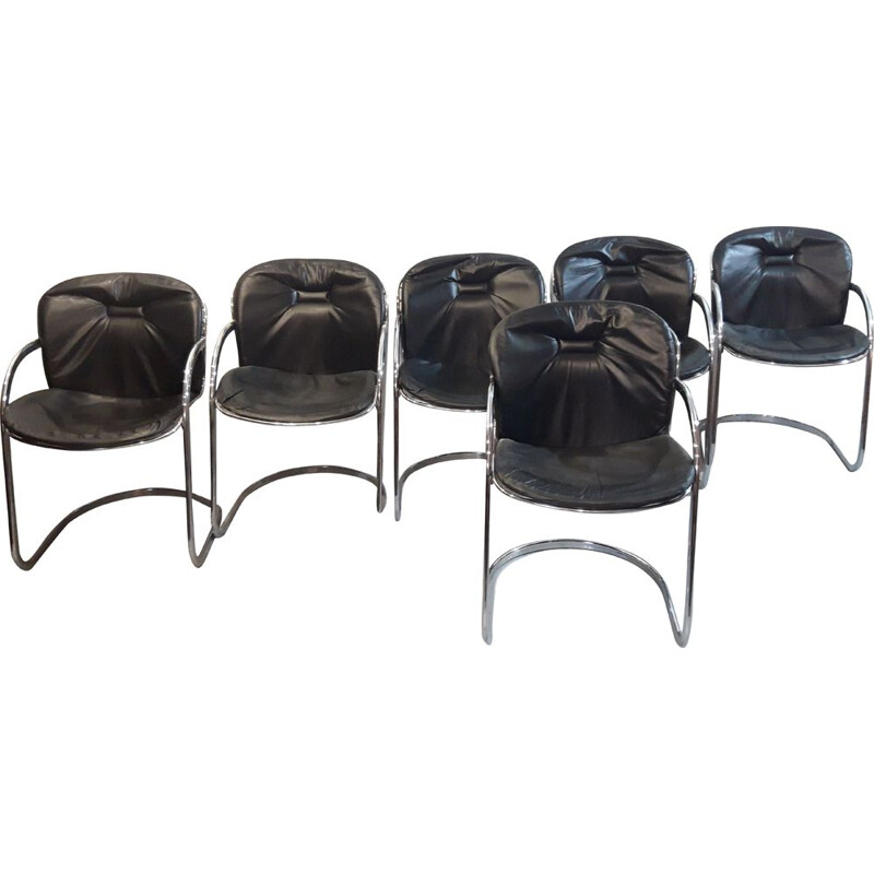Set of 6 chairs by Gastone Rinaldi, 1970