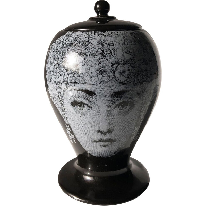 Small vintage collection jar by Pietro Fornasetti for Bitossi 