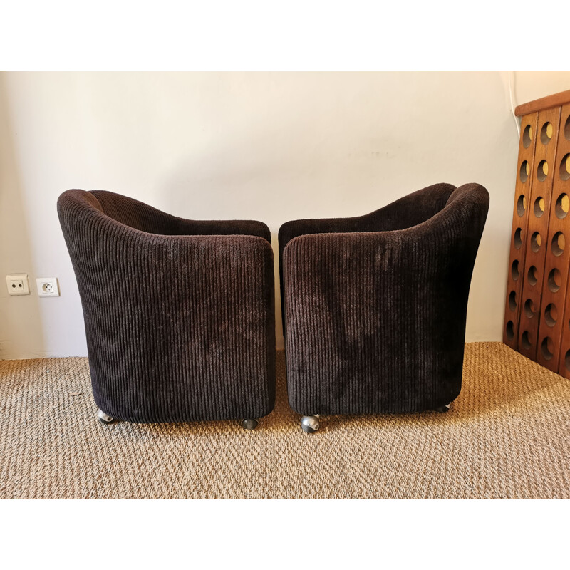 Paire de fauteuils vintage PS142 d'Eugenio Gerli par Tecno, Italie, 1960-70