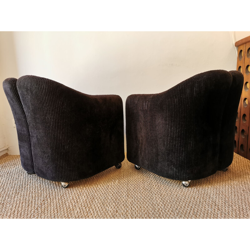 Pair of vintage armchairs PS142 by Eugenio Gerli by Tecno, Italy, 1960-70s