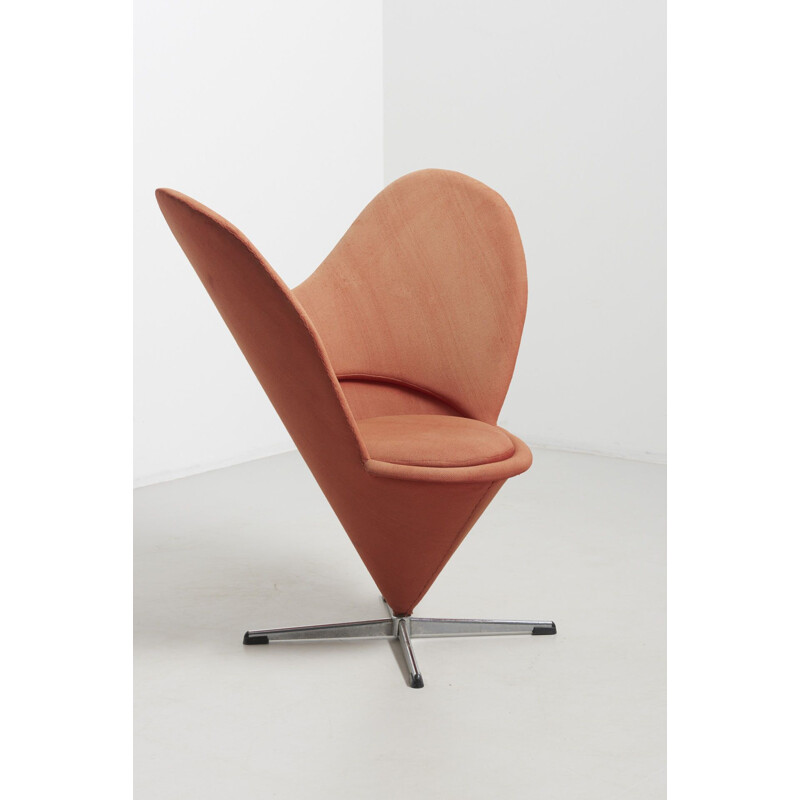 Silla giratoria vintage Heart cone de Verner Panton, 1958