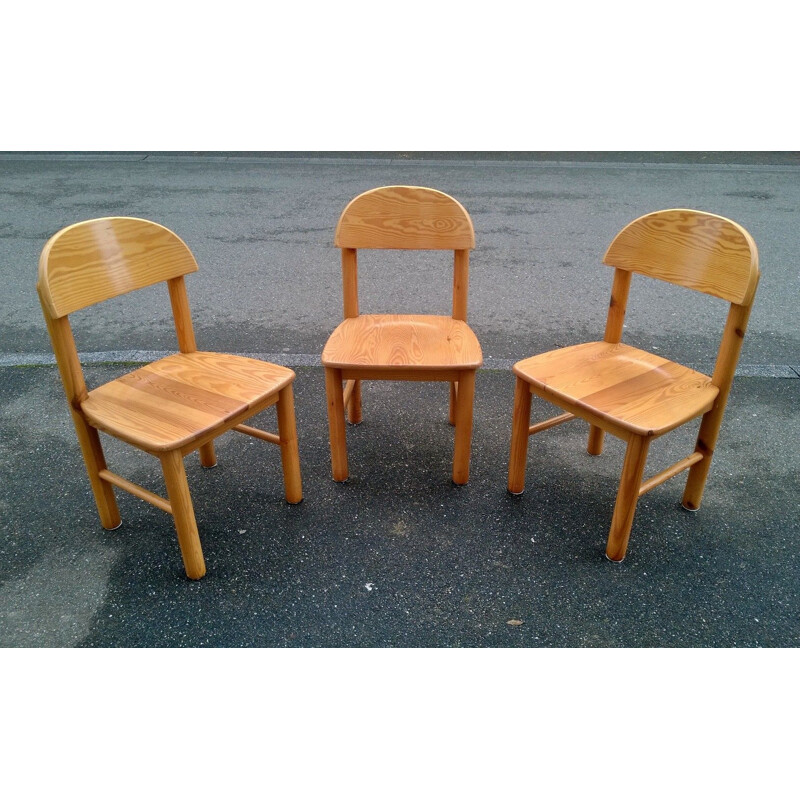 Set of 3 Pine Chairs by Rainer Daumiller