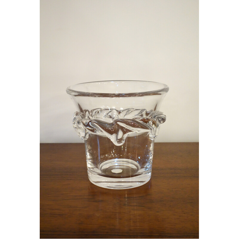 Vintage Sorcy crystal vase by Daum 1950