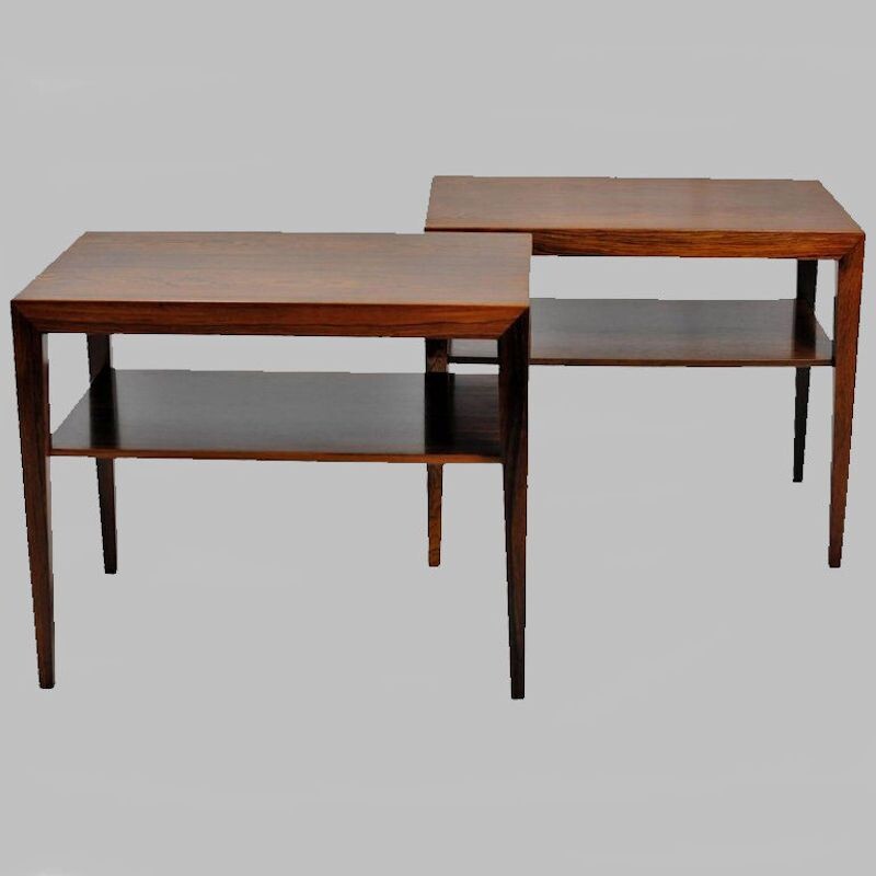 Vintage pair of Side Tables in Rosewood by Severin Hansen for Haslev Møbelsnedkeri 1960