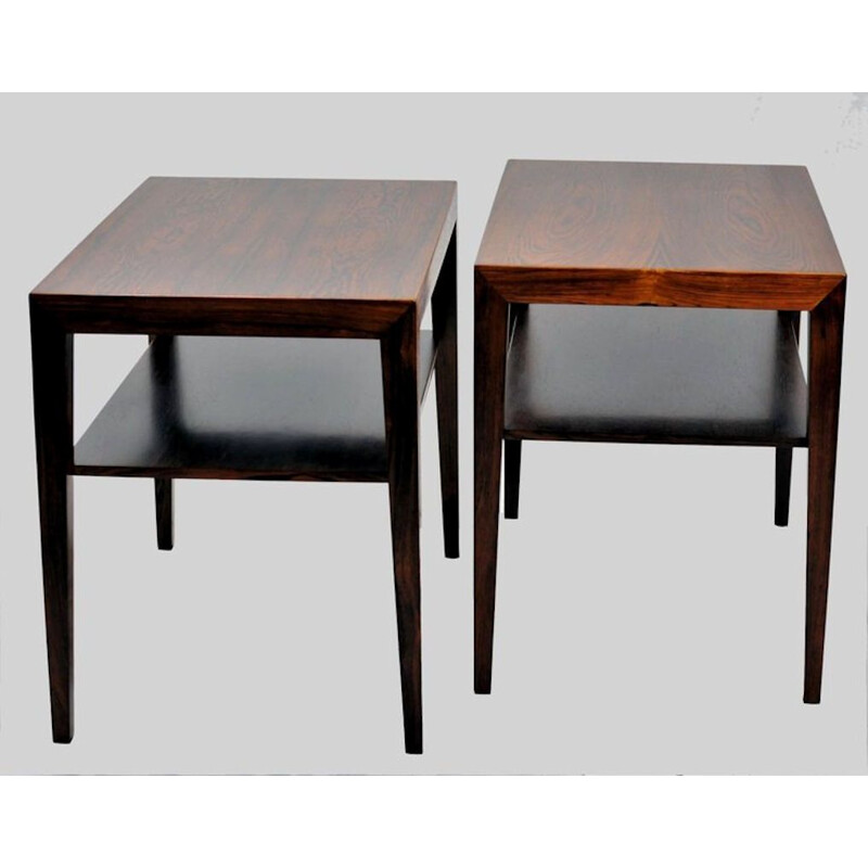 Paire de tables d'appoint en palissandre par Severin Hansen pour Haslev Møbelsnedkeri 1960