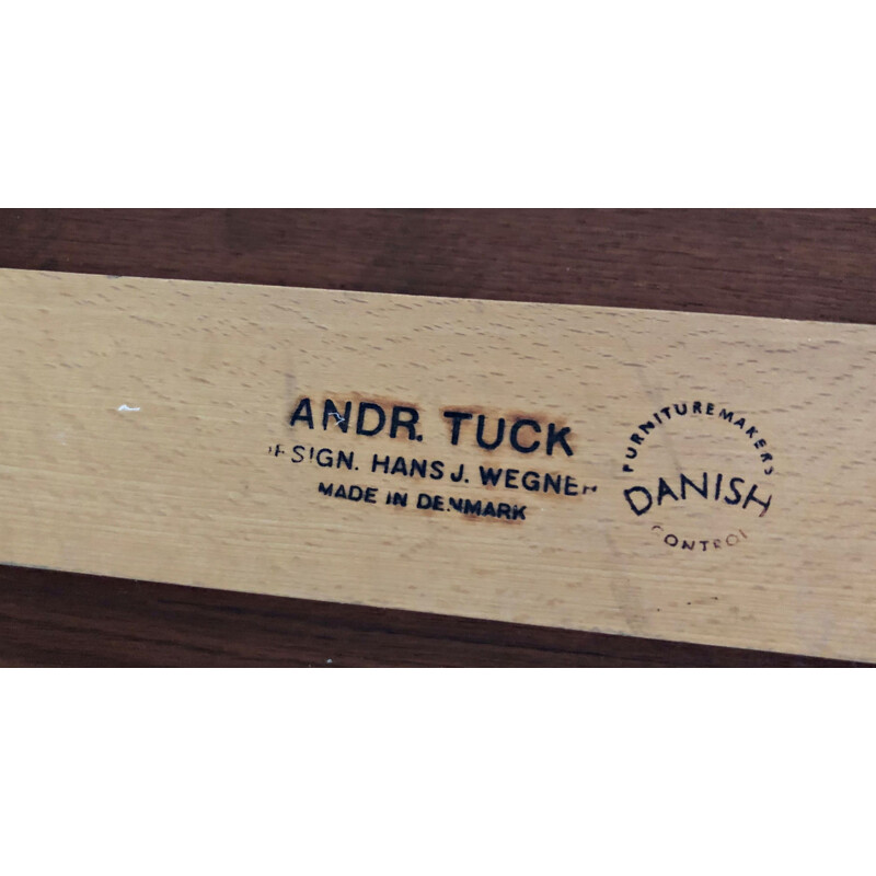 Mesa de comedor extensible de teca de Hans Wegner para Andreas Tuck