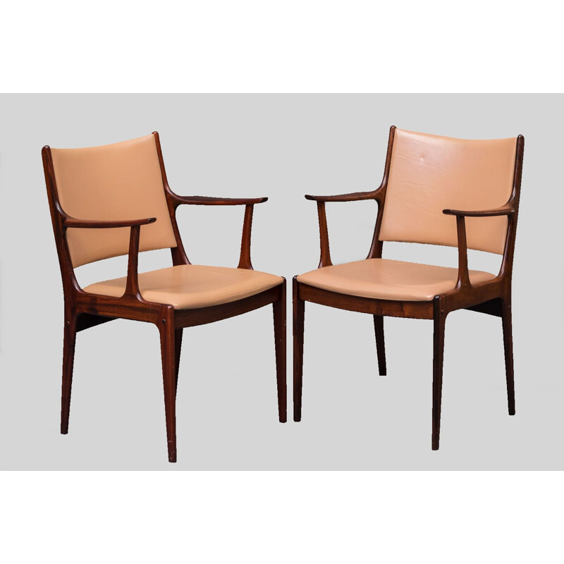 Pair of Refinished Rosewood Armchairs by Johannes Andersen, Inc