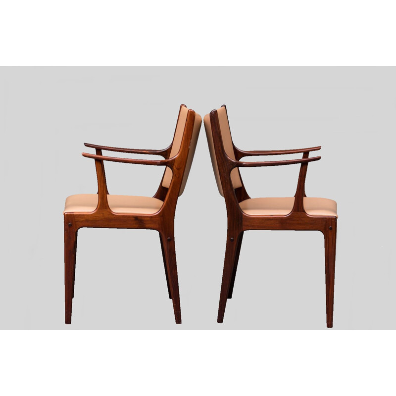 Pair of Refinished Rosewood Armchairs by Johannes Andersen, Inc