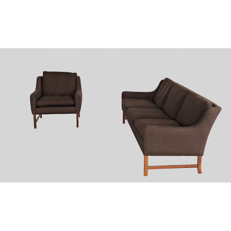 Vintage living room set of Sofa and Lounge Chair by Fredrik Kayser for Vatne 1960