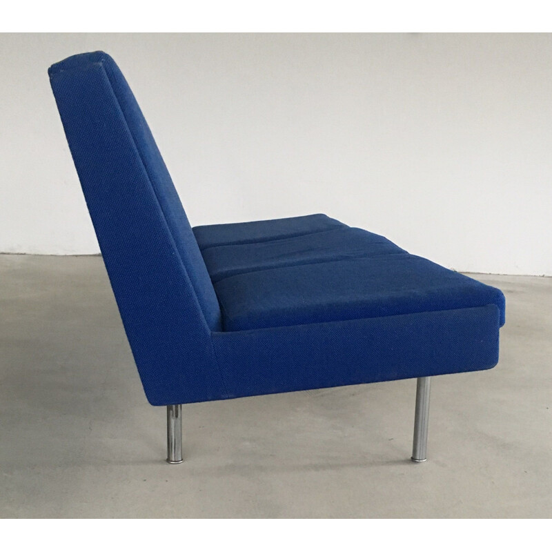 Vintage Airport Sofa in Original Blue Fabric by Hans J. Wegner for A.P. Stolen 1960s 