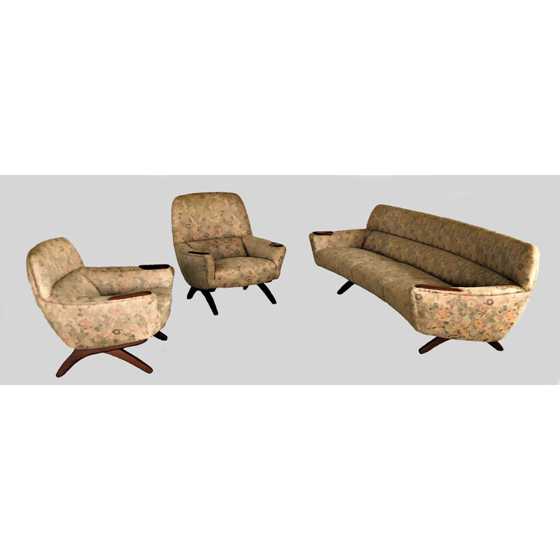 Vintage Teakholz-Lounge-Set von Leif Hansen für Kronen, Inc, 1960