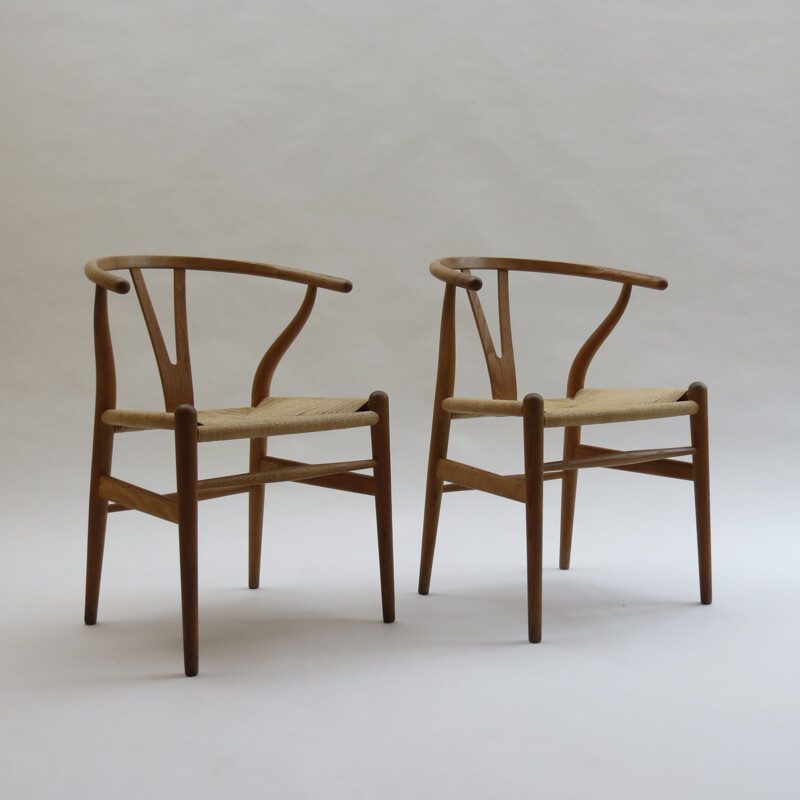 Pair of Wishbone Ch24 Vintage chairs by Hans J Wegner for Carl Hansen 